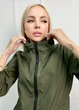Удлиненная женская куртка ветровка с капюшоном больших размеров 50-52, Хаки - изображение 3