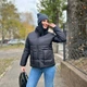 Демисезонная короткая женская куртка с капюшоном утепленная больших размеров 50-52, Черный - изображение 6