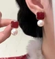 Сережки делікатні підвіски 2.2х1.2 см jewelry Бордові - зображення 2