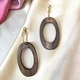 Серьги женские Длинные деревянные подвески Овал jewelry Коричневый - изображение 4