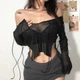 Кофтинка з відкритими плечима Honey Fashion Accessories XS/S/M чорний (50к014) - изображение 1
