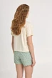 Піжама жіноча бавовняна з шортами та футболкою ELLEN колекція GREEN MEADOW LPK 2970/42/02k L Молочний з м'ятним - зображення 3
