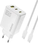 Ładowarka sieciowa Dudao A29C 2 x USB-C/1 x USB-A 65W White + kabel USB-C (6976625334926) - obraz 1