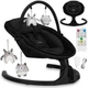 Заколисуючий центр гойдалка MoMi Kenani Onyx Black для новонароджених дітей електронна гойдалка шезлонг для немовлят гойдалка дитяча для малюків від народження дитячий шезлонг з перших днів життя - зображення 1