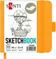 Скетчбук Santi для графики 12x12см 100 листов Твердая обложка PU 110 г/м2 Желтый (743362) - изображение 1