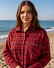 Женская рубашка с фланели в клетку SOLINNA Н-303 Красный, 46-48 - изображение 4