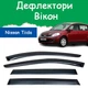 Дефлекторы боковых окон Nissan Tiida (C11) Ниссан Тиида хэтчбек 2004-2012 ветровики - изображение 1