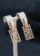 Сережки жіночі з ажурними прямокутниками Fashion Jewelry Золотисті 19964 - зображення 1