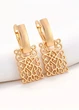 Сережки жіночі з ажурними прямокутниками Fashion Jewelry Золотисті 19964 - зображення 2