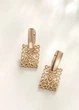Сережки жіночі з ажурними прямокутниками Fashion Jewelry Золотисті 19964 - зображення 4
