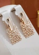 Сережки жіночі з ажурними прямокутниками Fashion Jewelry Золотисті 19964 - зображення 5
