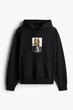 Худі вільного крою H&M Loose Fit чорний 1240529001 M - зображення 6