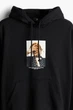 Худі вільного крою H&M Loose Fit чорний 1240529001 M - зображення 7