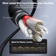 Кабель AUX 3.5mm UGREEN (1 метр) в нейлоновой оплетке, Hi-Fi звук, Серебристый - изображение 3