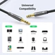 Кабель AUX 3.5mm UGREEN (1 метр) в нейлоновой оплетке, Hi-Fi звук, Серебристый - изображение 4