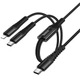 Дата кабель Hoco X123 Victory 2in1 Type-C to Lightning/Type-C 3A (1m) Black - изображение 1