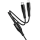 Дата кабель Hoco X123 Victory 2in1 Type-C to Lightning/Type-C 3A (1m) Black - изображение 4