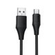 Кабель hoco. X124 Bien Silicone USB to Type-C 1 м, Fast Charge 3A, быстрая зарядка и передача данных для смартфонов Samsung Xiaomi Huawei Black - изображение 2