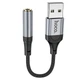 Перехідник Hoco LS36 Fresh USB to 3,5 AUX Black - зображення 1
