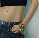 Браслет жіночий Подвійний обємний Сердечка Xuping Jewelry 17-26см зап'ястя (18к колір золота 585п) 50-003 - зображення 4