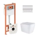 Готовое решение Qtap для ванной комнаты: подвесной унитаз Tern Ultra Quiet 525x345x360 + комплект инсталляции Nest 4 в 1 (линейная - изображение 1