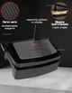 Гриль бутербродница контактный электрогриль Grunhelm Electric Grill сендвічница с антипригарным покрытием, Черный - изображение 5