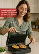 Гриль бутербродница контактный электрогриль Grunhelm Electric Grill сендвічница с антипригарным покрытием, Черный - изображение 8