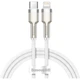 Дата кабель USB-C to Lightning 1.0m Cafule Metal PD 20W white Baseus (CATLJK-A02) - изображение 1