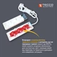 Сетевой удлинитель TECCO 5м 4 поста white (8681277841507) - изображение 5