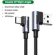 Дата кабель USB 2.0 AM to Type-C 1.0m US176 Both Angled 3A (Black) Ugreen (20856) - зображення 3