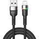 Дата кабель USB 2.0 AM to Lightning 2.0m 2.4A LED black Essager (EXCL-XCDA01) - изображение 1