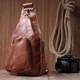 Сумка Vintage Женская из экокожи с акцентом на текстильную лямку Рыжая (22773) - изображение 3