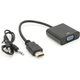 Переходник HDMI M to VGA F + Audio 0.1m 4K/2K black Voltronic (YT-C-HDMI(M)/VGA(F)+AUX-B) - изображение 1