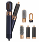 Фен-щетка мультистайлер Hot Air Styler 5 в 1 с насадками для укладки завивки и объёма волос темно-синий в кейсе - изображение 3