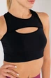 Бесшовный женский топ с акцентным вырезом Giulia FLEX TOP ENERGY XXS/XS Black, спортивный топ из микрофибры - изображение 4