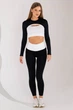 Женские бесшовные леггинсы с push-up эффектом и контрастным поясом Giulia FLEXING LEGGINGS GLAM S/M Multicolor-black/white, лосины из микрофибры - изображение 5