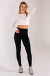 Женские бесшовные леггинсы в рубчик с моделирующим швом Giulia FLEXING LEGGINGS POWER L/XL Black, лосины с эффектом push up, из микрофибры - изображение 4