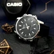 Мужские классические часы Casio AMW-880-1A серебристые с чёрным циферблатом - изображение 4