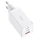 Зарядний пристрій Baseus GaN5 Pro 2xUSB-C+USB QC4.0/PD3.0 65W (USB-C 100W Cable) White (CCGP120202) - зображення 2