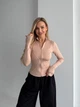 Жіноча еластична кофта на блискавці Uaclothes 42 Бежевий (like36436-168621364) - изображение 1