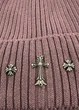 Женская зимняя шапка - Chrome Hearts / Хром Хартс 55-57 см Мокко - изображение 3