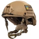 Шолом військовий балістичний тактична захисна каска куленепробивна FAST Helmet NIJ IIIA тактичні активні навушники Walkers + сумка для шолому койот - зображення 5