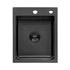 Кухонна мийка Kroner KRP Schwarze 4050HM, 400х500мм, графіт (PVD), нержавіюча сталь, інтегрована, 3.0/1.0 мм, з кошиком - зображення 1