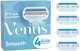 Сменные лезвия (кассеты) для бритья женские Gillette Venus Smooth 4 шт в упаковке (45490990) - изображение 1