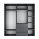 Шкаф распашной комбинированый №4 Light 2000x500x2200 Графит серый (GALTK047000000) - изображение 2