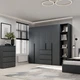 Шкаф распашной комбинированый №14 Light 2400x500x2200 Графит серый (GALTK0147000000) - изображение 3