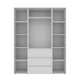 Шкаф распашной комбинированый №8 Light 1600x500x2200 Белый брилиант (GALTK081000000) - изображение 2