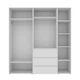 Шкаф распашной комбинированый №4 Light 2000x500x2200 Белый брилиант (GALTK041000000) - изображение 2