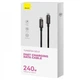 Кабель швидкого заряджання Type-C to Type-C Baseus Tungsten Gold 240W PD3.1 Fast Charging Data Cable (3m) black - зображення 3