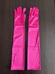 Довгі атласні рукавички honey fashion accessories s/m/l яскраво-рожевий (30к048) - зображення 5